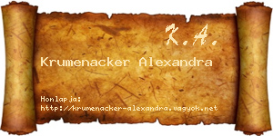 Krumenacker Alexandra névjegykártya